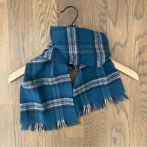 Johnstons of Elgin Wool Cashmere Scarf Earl of St. Andrews Blue Tartan 48"l